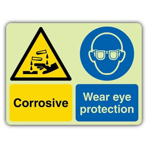 Panneau signalisation avertissement danger protection des yeux phosphorescent