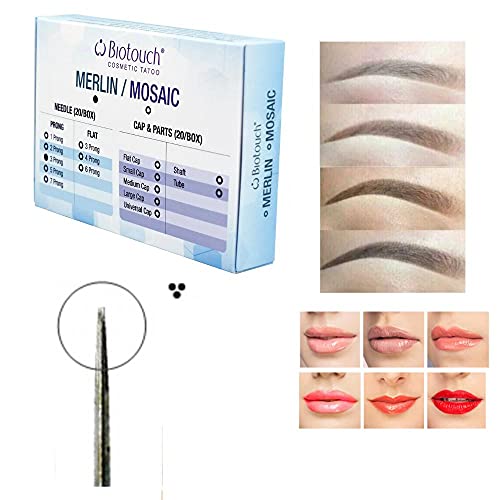 Biotouch 3 Prong Round Needles 20 Pieces Deluxe Merlin Machine Permanent Makeup #TOP3