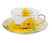 Fine Bone China Sunflower Vintage Chintz Porcelain Coffee Mug Tea Cup with Saucer