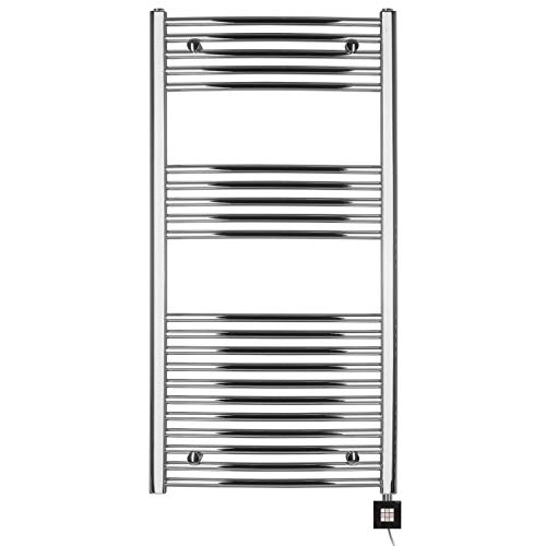 Radiateur électrique Seche-Serviette Chromé 600 Watts, Barres courbées-1175htx600l