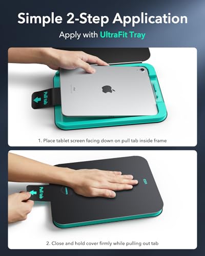 ESR 2 Pack Armorite Screen Protector for iPad Air 13 Inch M3/M2 (2025/2024), 9H Hardness Tempered Glass Film with UltraFit Tray, Military Grade Protection, HD Clarity, Dust and Bubble Free