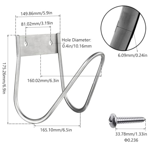 SagaSave Garden Hose Holder Hook, Wall Mounted, Stainless Steel, 5kg/11lbs Capacity, Rust Resistant, Hose Storage Hanger for Yard Lawn - Image 2