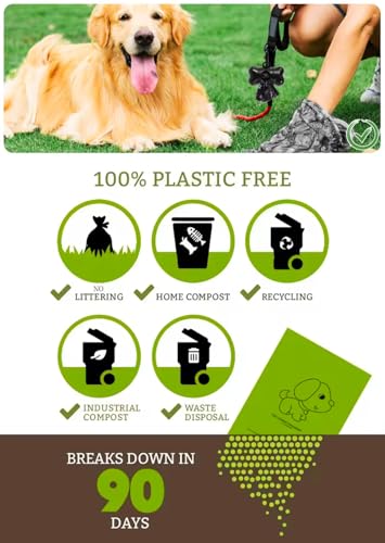 Image of Zinkomens Dog Poop Bags, Lavender Scented, 300 Bags, 20 Rolls, Green (Green)