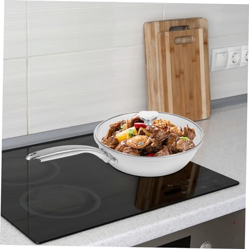 Wok pequeño de cerámica antiadherente Ciieeo con tapa miniatura 3