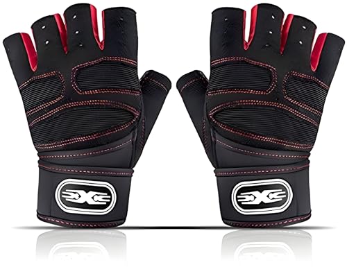 Image of PulseITGripGloves Weightlifting Gloves for Men & Women | 12-Inch Wrist Wrap Support & Anti-Slip Padded Palm | Gym Gloves for Workout, Powerlifting, Strength Training & Heavy Lifting | Black, M