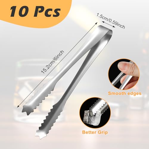 Redamancy 10 Pcs Ice Tongs, Sweet Tongs, Mini Tongs, Small Tong, Sugar Tong, SweetTongs for Pick Mix, Serving Tongs, for Food, Sweet, Bread, Cake, Ice - Image 3