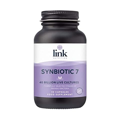 Synbiotic 7 Probiotic | Friendly Bacteria | High Strength | 40 Billion CFU Spanning 7 Scientifically Studied strains | Including Bacillus Subtilis | Vegan | Link Nutrition | No Refrigeration Needed Cover