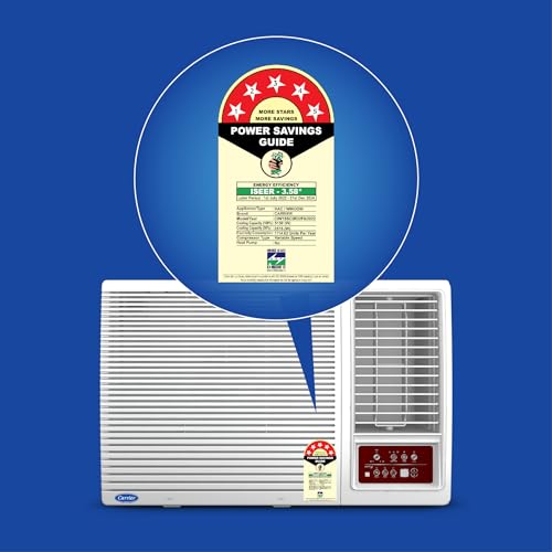 Image of Carrier 1.5 Ton 5 Star Inverter Window AC(Copper,High Density Filter for Dust Filtration, 2Way Air Directional Control, Estra EXi -CIW18SC5R32F0,White)
