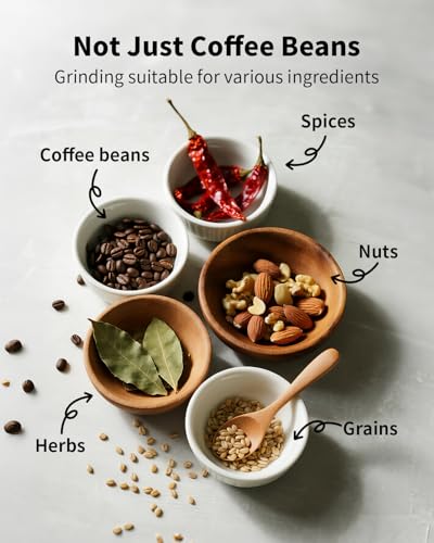 Image of SHARDOR Electric Super Silent Blade Coffee Grinder, Timed Grind Control Rotary Knob, Adjustable Coarse to Fine for Coffee Beans, Spices & Herbs, White