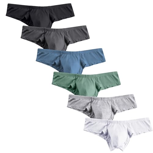 HOOFESAN Men's Underwear Micro Modal Bikini Briefs Low Rise Half Back Coverage Silky Touch Underpants Multipack