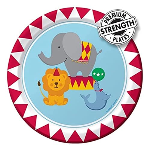 8-Count Round Paper Dessert Plates, Circus Time