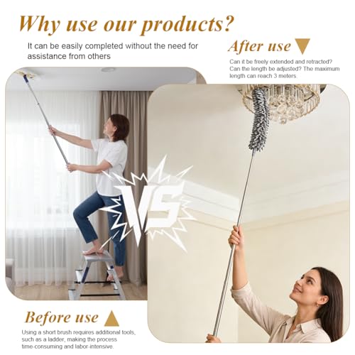 Plumeau télescopique microfibre extensible 280 cm lavable et flexible - 5