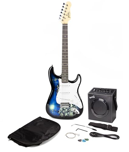 RockJam Electric Guitar Kit with Amp, Bag, Whammy, Strap, Lead, Spare Strings & Lessons