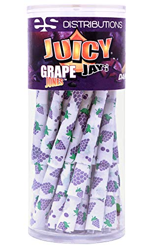 Juicy Jay Grape Flavored Cones | 36 Total Cones | Pre-Rolled Flavored Cones Ready to Smoke with 12 Additional Reusable Dank 7 Tips