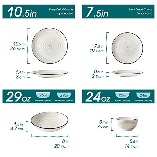 image for vancasso Bonbon Beige Dinnerware Set, 48 Pieces Stoneware Dinnerware S