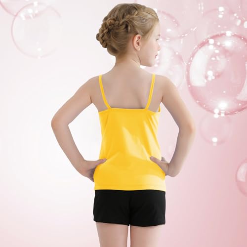 Image of QBK Girls Tank Tops Toddler Camisole Cotton Cami Spaghetti Strap Undershirts for Girls 2T-12Years