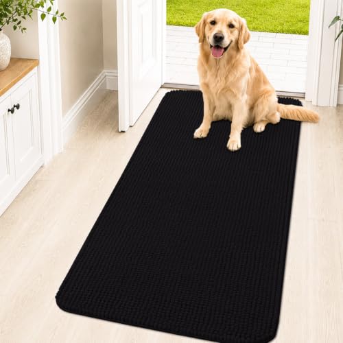 Image of OLANLY Dog Door Mat for Muddy Paws 47x24, Absorbent Chenille Mud Doormat