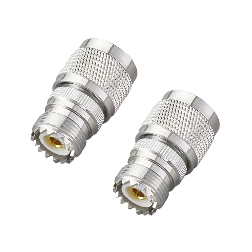 ACONRFTOL 2-Pack UHF Femme SO239 à N Mâle Connecteur coaxial UHF SO-239 à N Type Mâle Adaptateur RF pour Radios WiFi, Radio, Antenne, Periphériques LAN...