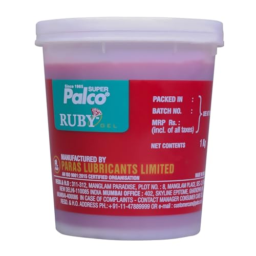 Image of PALCO RUBY Gel Red Grease 1 KG (Pack of 1) NLGI-3 Extreme Pressure Industrial High Temperature Lithium Complex Water Resistant Grease for Car & Machinery for Long Lasting Performance Up to 130000 Kms