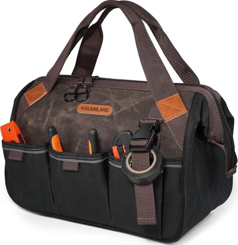 WELKINLAND 18-Pocket Electrician & Plumber Tool Bag, 25L
