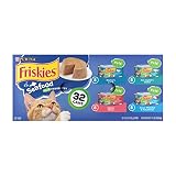 Purina Friskies Pate Wet Cat Food Variety Pack, Seafood Favorites - (32) 5.5 oz. Cans