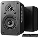 LONPOO Aktiv Regal-Lautsprecher Paar,100W RMS Aktivlautsprecher mit 4-Zoll Kohlefaser-Tieftöner, Bluetooth 5.3, HDM ARC, Optisch, Koaxial, USB, AUX-IN, Fernbedienung (LP42X-Schwarz)