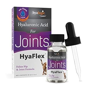 Cat Joint Supplement, Hyalogic Hyaluronic Acid Cat Supplements– 30-60 Day Supply, 1oz HA, Cartilage Supplement, Hip & Joint Supplement – Cat Health Supplies, W/No Fuss Liquid Dropper