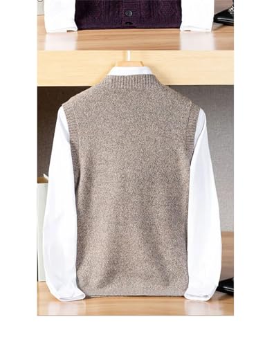 Men's Fashion Cardigan Vest V-Neck Knitted Cashmere Sweater Sleeveless Waistcoat2