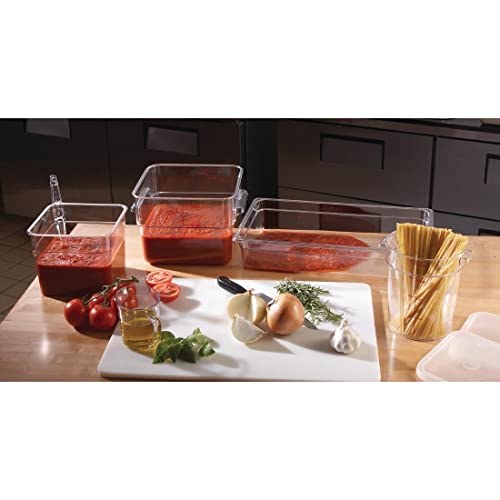 Image of Camsquare Food Container, 6 Qt, 8-3 /8'' X 8-3 /8'' X 7-1 /4'', Clear, Orange Graduation, (6 Pieces /Unit)