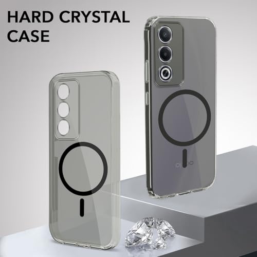 Image of Jkobi Lifetime Anti-Yellow MagSafe Compatible Clear Back Cover Case for Oppo A3 Pro 5G (Sleek Hard Crystal | Shockproof and Camera Protection)