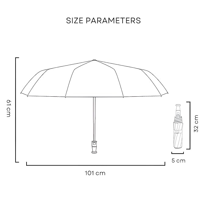 Image of Portable Auto Travel Umbrella - Windproof for Rain, Strong for Wind, Auto Open /Close Button, Perfect Car Umbrella for Men & Women (Black)