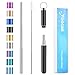 Stainless Steel Portable Telescopic Straws,Yoocaa Reusable Travel Food-grade Drinking Straws with Aluminum Case, Dishwasher Safe with Cleaning Brush（Black）