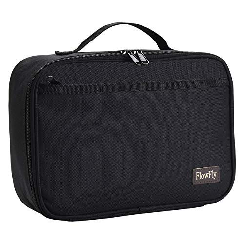 FlowFly Kids Lunch box Insulated Soft Bag Mini Cooler Back to School Thermal Meal Tote Kit for Girls, Boys, Black