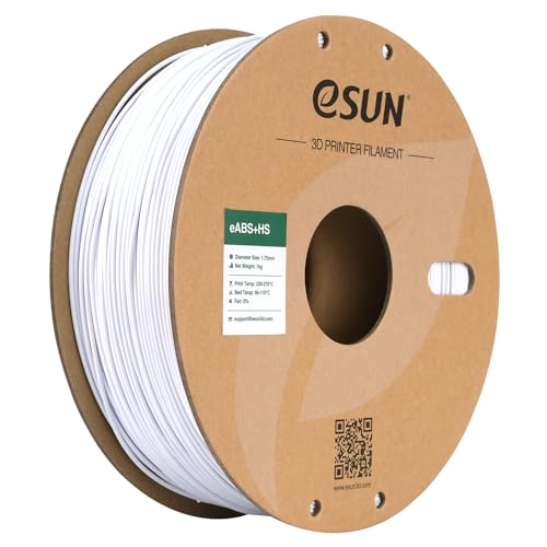 eSUN ABS+ Filament 1.75mm, ABS+HS Hochgeschwindigkeits 3D Drucker Filament Schnelligkeit ABS Plus, Maßgenauigkeit +/- 0.03mm, 1KG Spule (2.2 LBS) für 3D High Speed Drucker,Kühles Weiß eSUN ABS+ Filament 1.75mm, ABS+HS Hochgeschwindigkeits 3D Drucker Filament Schnelligkeit ABS Plus, Maßgenauigkeit +/- 0.03mm, 1KG Spule (2.2 LBS) für 3D High Speed Drucker,Kühles Weiß