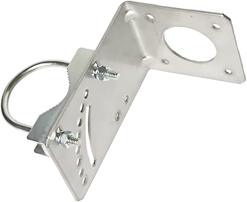 Soporte de acero inoxidable resistente para abrazadera de poste de antena con bloque de mandíbula en V, perno en U para poste de antena a un techo