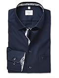 Marvelis Herren Businesshemd Langarm 720184,Einfarbig,Modern Fit,New Kent,Marine 18,43