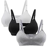 Hbhpov Teenage Girls Cotton Bras Breathable Underwear Wire Free Sports Bra with Adjustable Straps Training Bralette