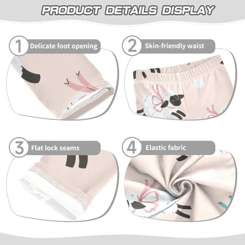 Leaping Lamb Girls Leggings,Workout Leggings for Girls Toddler Athletic Legging Size for 3-10T3