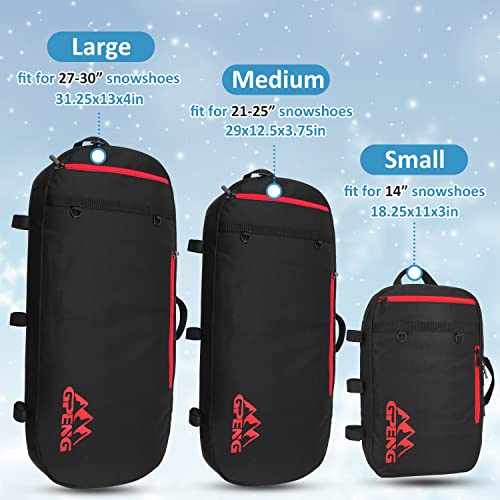 Gpeng Snowshoe Bag With Crampon Protector, Tote Bag For Carrying, Packing And Storing Snowshoes Fits Snowshoes Up To 14 Inch, Black #TOP4
