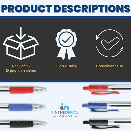 Stylo à bille rétractable pack de 36 pour organiser votre bureau - 6