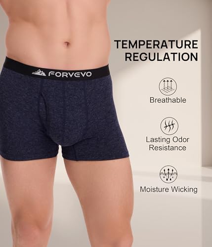 2 Pack Mens Merino Wool Boxer Briefs, Breathable Wool Underwear for Men, Comfortable Moisture Wicking Boxers Shorts4