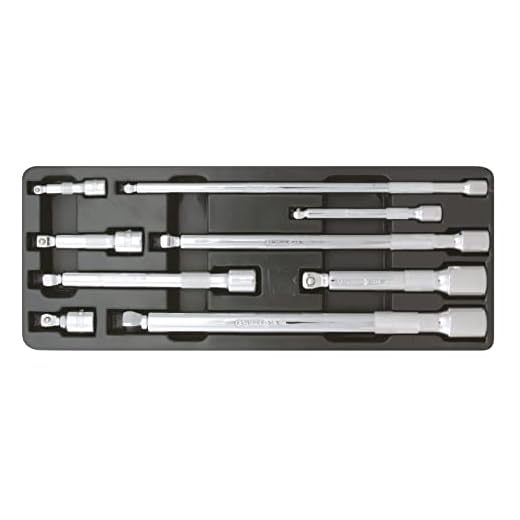 KS Tools 918.0009 1/4"+3/8"+1/2" CHROMEplus Kipp-Verlängerungs-Satz, 9-tlg.