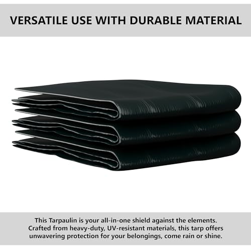 Image of Kuber Industries Pack of 2 Tirpal | 12x15 Feet Waterproof Tarpaulin Sheet | Eco-Friendly Tent Tirpal | 120 GSM Tadpatri | Tharpai | Thadika | Thappi | Lightweight Premium Tirpal | Green