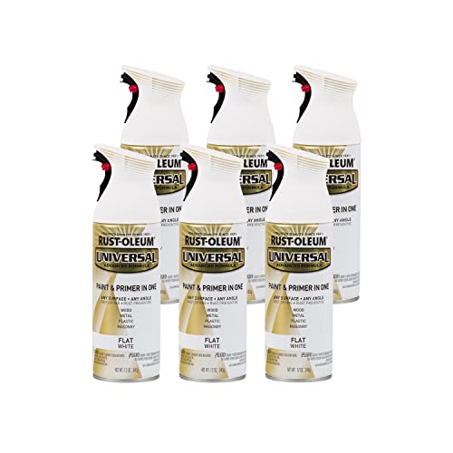 Image of Rust-Oleum 247564-6PK Universal All Surface Spray Paint, 12 oz, Flat White, 6 Pack