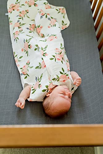Image of Little Unicorn 18-24 Month Premium Muslin Sleep Sack 1.1 TOG | Soft & Breathable Muslin Cotton for safer sleep | 2 way zipper (Watercolor Roses)