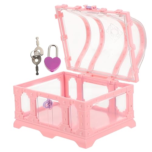 YARNOW 子供用鍵付き宝箱 おもちゃ収納ボックス ヴィンテージデザイン 宝物収納用 便利で耐久性あり アートデコアイテム ふた付き中型トレジャーチェスト