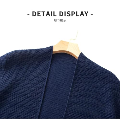 Men Solid Color with Pocket Knitted Cardigan Business Casual Soft Comfortable Sweater Top3