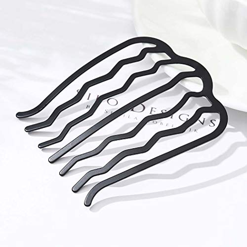 Jonky Hair Side Comb Black U Shape French Twist Combs Teeth Hair Fork Clip Metal Hair Pin Vintage Styling Tool Accessories For Women And Girls #TOP1