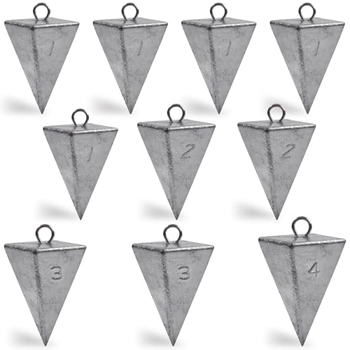 Pyramid Sinkers Fishing Weights Sinkers Saltwater Surf Fishing Weights Pyramid Weights Ocean Saltwater Fishing Gear Tackle 1oz 2oz 3oz 4oz 5oz 6oz 8oz