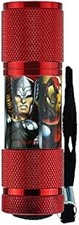 Avengers Flashlight Torch, 9 LED Torch with Colors LED Flashlight Mini Torch for Kids Featuring TV Characters for Boys 3+ Years - Avengers (Red New)